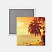 Aimant Palmiers tropicaux sur une plage à l'aimant du cou (Recto/Verso)