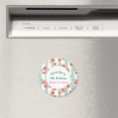 Aimant Pamplemousse rose Motif sur les rayures vertes Ann (In Situ (Lave-vaisselle))
