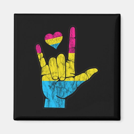 Aimant Pan ASL Pride Pansexual Perte auditive Sourds débu (Devant)