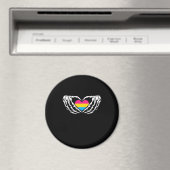 Aimant Pan Pride Skeleton Halloween Pan Goth Heart (In Situ (Lave-vaisselle))
