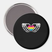 Aimant Pan Pride Skeleton Halloween Pan Goth Heart (Recto/Verso)