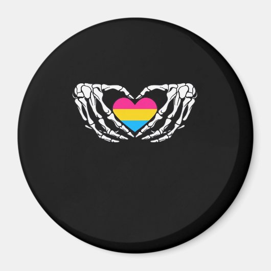Aimant Pan Pride Skeleton Halloween Pan Goth Heart (Devant)