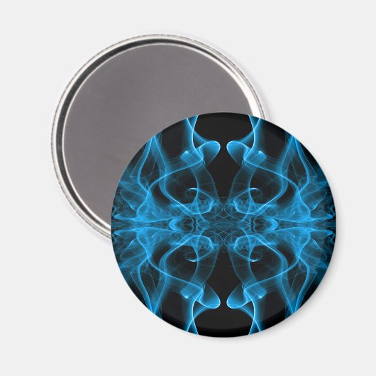 Aimant Panaches de fumée bleue sur fond noir (Recto/Verso)