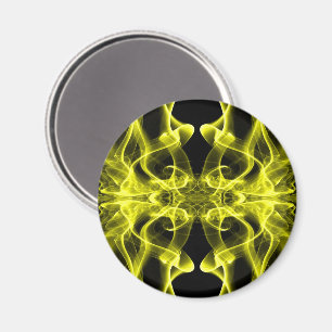 Aimant Panaches de fumée jaune sur fond noir