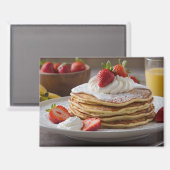 Aimant Pancakes à la fraise et à la banane (Recto/Verso)
