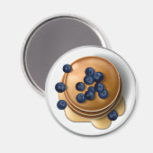 Aimant Pancakes aux bleuets avec sirop (Recto/Verso)