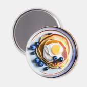 Aimant Pancakes aux bleuets et oeufs frits Alimentation (Recto/Verso)