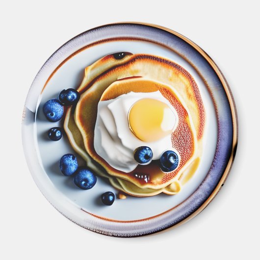 Aimant Pancakes aux bleuets et oeufs frits Alimentation (Devant)
