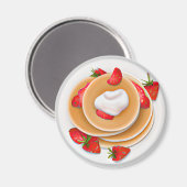 Aimant Pancakes aux fraises avec sirop (Recto/Verso)