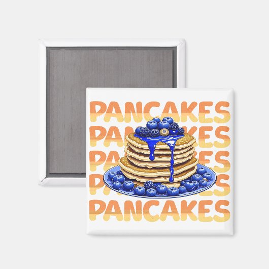 Aimant Pancakes recouverts de bleuets (Recto/Verso)