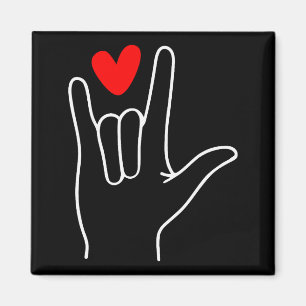 Aimant Pancarte de langage des signes Je t'aime Mignon Jo