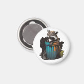 Aimant Panda à ordures Raccoon avec sa poubelle (Recto/Verso)