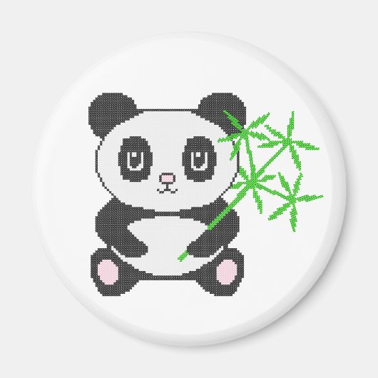 Aimant Panda à points croisés drôle (Devant)