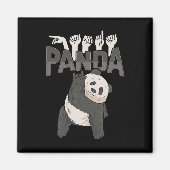 Aimant Panda Asl Gesture main Sourde Sensibilisation à la (Devant)
