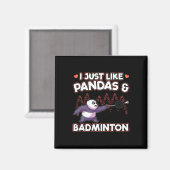 Aimant Panda Badminton I Just Love Pandas (Recto/Verso)