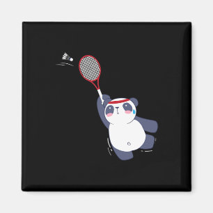 Aimant Panda Bear Joueur Badminton Singles Doubles Ace An