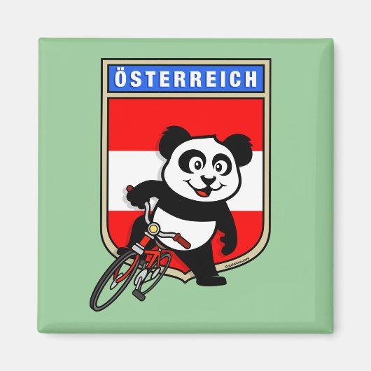 Aimant Panda cyclable en Autriche Cute (Devant)