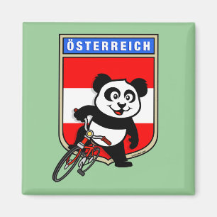 Aimant Panda cycliste Cute Austria