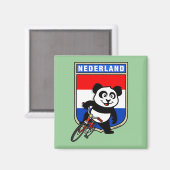 Aimant Panda cycliste néerlandais (Recto/Verso)