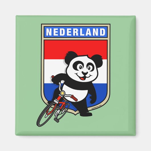 Aimant Panda cycliste néerlandais (Devant)