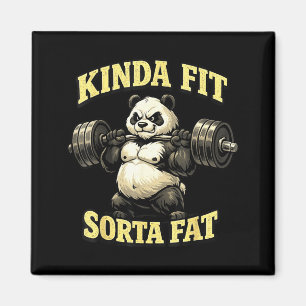 Aimant Panda de gym drôle_ Assez en forme plutôt gros mus