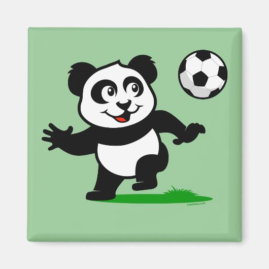 Aimant Panda de soccer mignon (Devant)