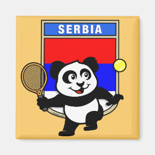 Aimant Panda de tennis de Serbie