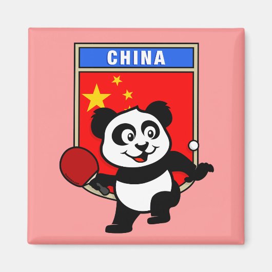 Aimant Panda de tennis de table en Chine (Devant)