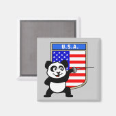 Aimant Panda d'escrime aux USA (Recto/Verso)