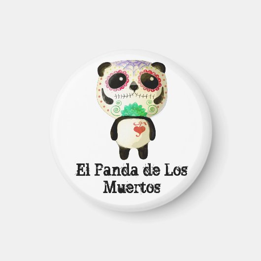 Aimant Panda du Jour des morts (Devant)
