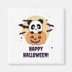 Aimant Panda En Pandas Douces Citrouilles Bonne Halloween