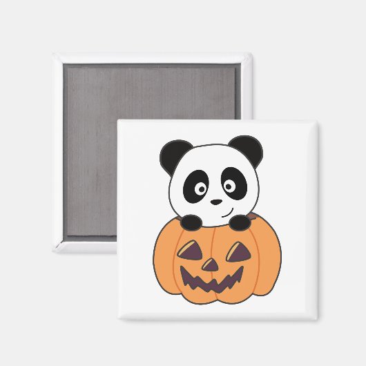 Aimant Panda En Pandas Douces Citrouilles Joyeux Hallowee (Recto/Verso)