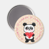 Aimant Panda et coeur (Recto/Verso)