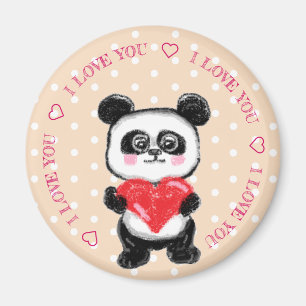 Aimant Panda et coeur