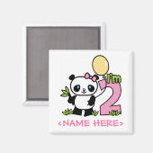 Aimant Panda Girl 2e anniversaire (Recto/Verso)