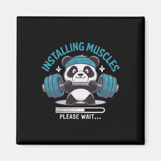 Aimant Panda Installation Muscles Veuillez Attendre Poids (Devant)