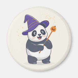 Aimant Panda Magicien Fantaisiste avec Chapeau Magique