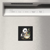 Aimant Panda mangeant des nouilles Ramen drôles (In Situ (Lave-vaisselle))