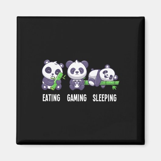 Aimant Panda Manger Jeu Dormir Pour Jeu Multijoueur (Devant)