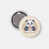 Aimant Panda Mignon avec Café (Recto/Verso)