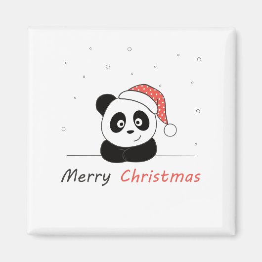 Aimant Panda Noël Neige Animaux d'hiver Pandas (Devant)