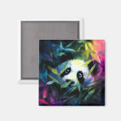 Aimant Panda Peeking Bamboo Aquarelle (Recto/Verso)