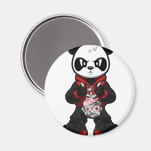 Aimant Panda rouge (Recto/Verso)