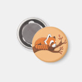 Aimant Panda rouge mignon reposant dans le Porte - clé d' (Recto/Verso)