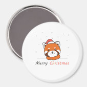 Aimant Panda Rouge Noël Neige Animaux d'hiver Pandas (Recto/Verso)
