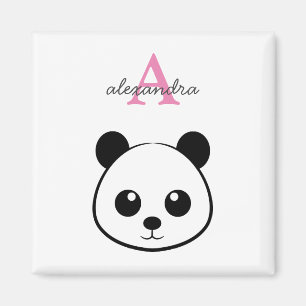 Aimant Panda souriant visage Monogramme