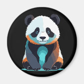 Aimant Panda Vector Art avec des couleurs vives (Devant)