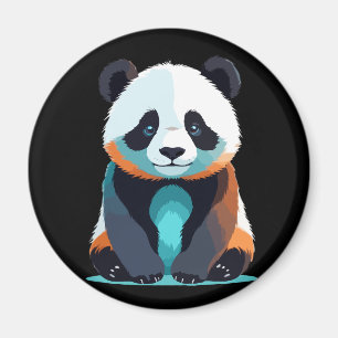 Aimant Panda Vector Art avec des couleurs vives