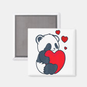 Aimant Panda Women Valentines Day Girlfriend Heart  (Recto/Verso)