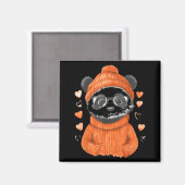 Aimant Pandas With Hearts Love Valentine's Day Women Hear (Recto/Verso)